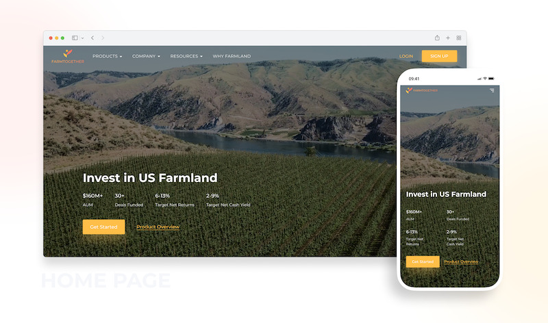 FarmTogether review homepage view